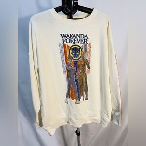 Marvel Wakanda Forever White Crewneck Sweater